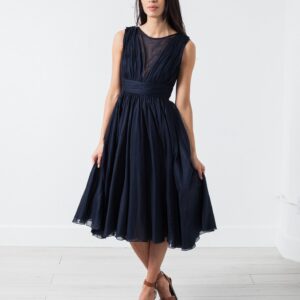 01182015_ASHLEY_Look18_21301_1308.jpg Voile V-Neck Dress in Navy