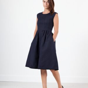 2014-08-02_Lana_Look_28_649.jpg Pleated Rita Dress in Dark Navy