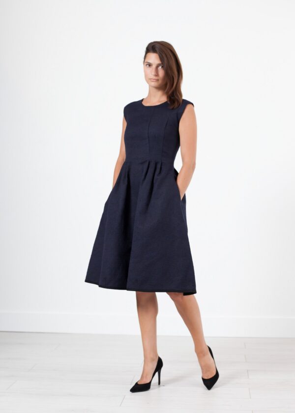 2014-08-02_Lana_Look_28_649.jpg Pleated Rita Dress in Dark Navy