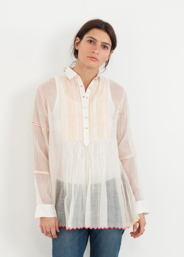 20141215_Lana-1436.jpg Sheer Rainbow Blouse in White