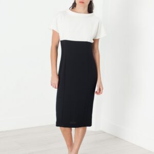 2014_11_17_Lana_Look03_01.jpg Pearl Fastened Dress in Cream/Black