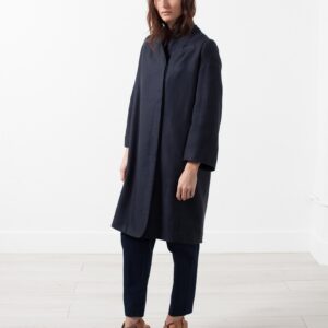 Woven Pleat Back Coat