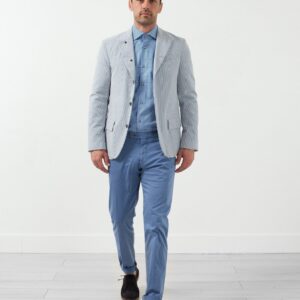 Seersucker Five Button Blazer