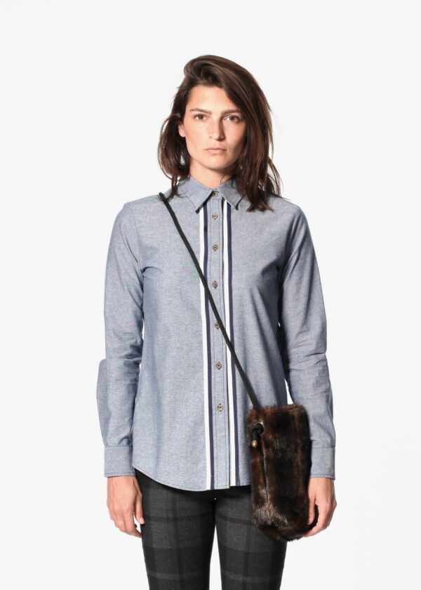 6_21_LOOKS393.jpg Chambray Boyfriend Shirt in Blue
