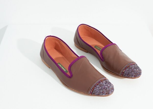 Product_Shoes_MeherKakalia_BiziCapToeLoafer_RoseAubergine01.jpg Bizi Cap Toe Loafer in Rose/Aubergine