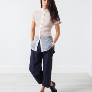 Sheer Button-Up Blouse in Ivory