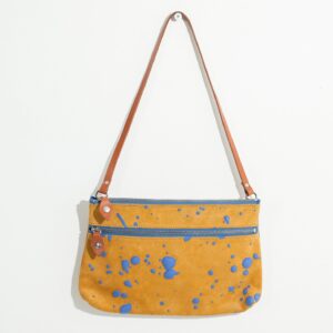 Ink Splatter Shoulder Bag in Mustard/Blue