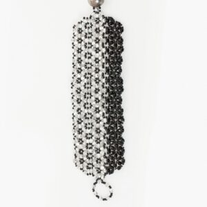 product_bracelet_mariacalderara_lattice-bead-cuff_silver-black01.jpg Lattice Bead Cuff in Silver/Black